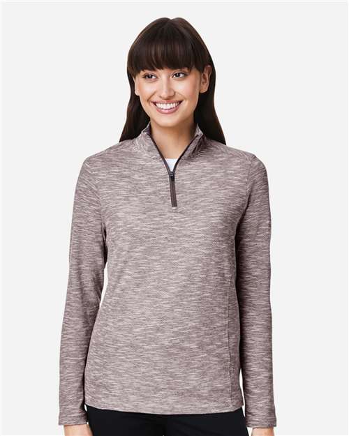 North End Women's Eclipse Jacquard Quarter-Zip Pullover NE415W