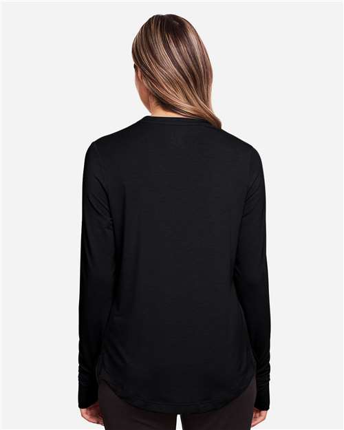 North End Women's JAQ Stretch Performance V-Neck Snap Pullover NE400W