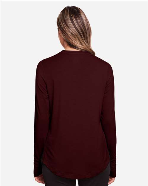 North End Women's JAQ Stretch Performance V-Neck Snap Pullover NE400W