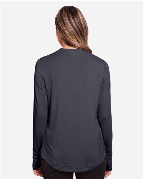 North End Women's JAQ Stretch Performance V-Neck Snap Pullover NE400W