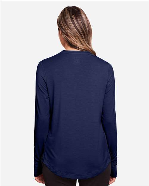 North End Women's JAQ Stretch Performance V-Neck Snap Pullover NE400W