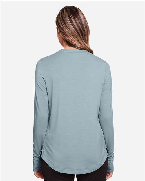 North End Women's JAQ Stretch Performance V-Neck Snap Pullover NE400W