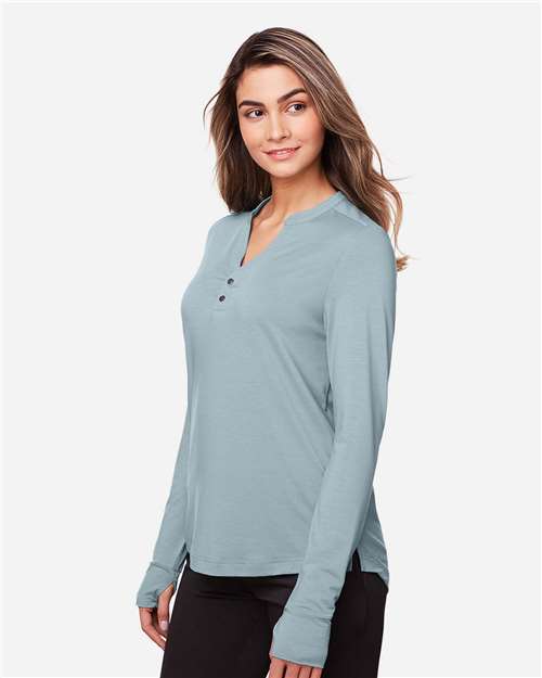 North End Women's JAQ Stretch Performance V-Neck Snap Pullover NE400W