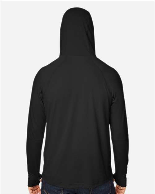 North End Unisex JAQ Stretch Performance Hooded Long Sleeve T-Shirt NE105