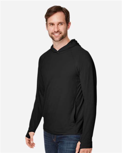 North End Unisex JAQ Stretch Performance Hooded Long Sleeve T-Shirt NE105
