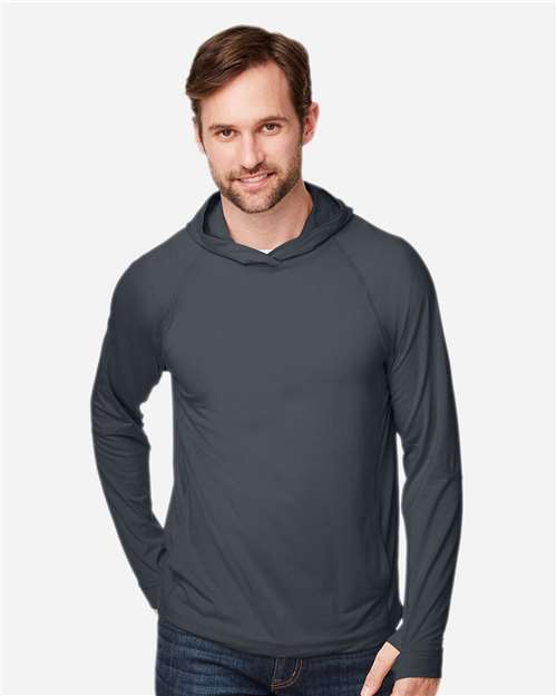 North End Unisex JAQ Stretch Performance Hooded Long Sleeve T-Shirt NE105