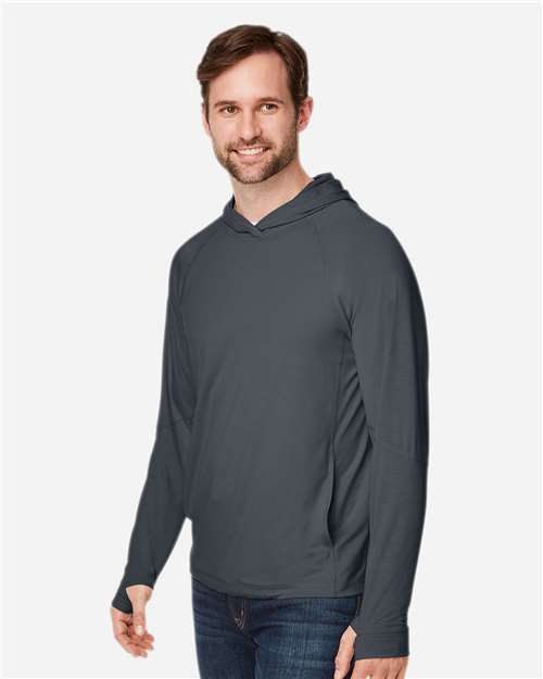 North End Unisex JAQ Stretch Performance Hooded Long Sleeve T-Shirt NE105