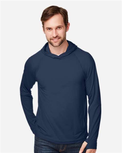 North End Unisex JAQ Stretch Performance Hooded Long Sleeve T-Shirt NE105