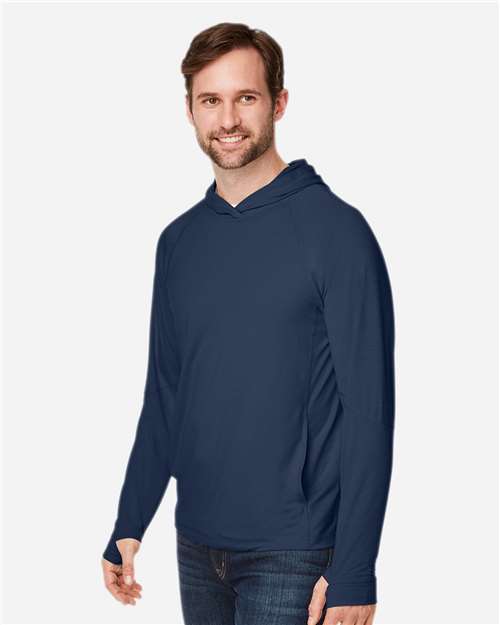 North End Unisex JAQ Stretch Performance Hooded Long Sleeve T-Shirt NE105
