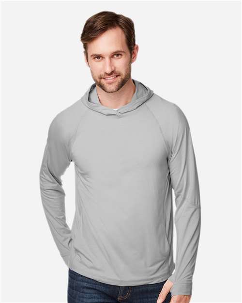 North End Unisex JAQ Stretch Performance Hooded Long Sleeve T-Shirt NE105