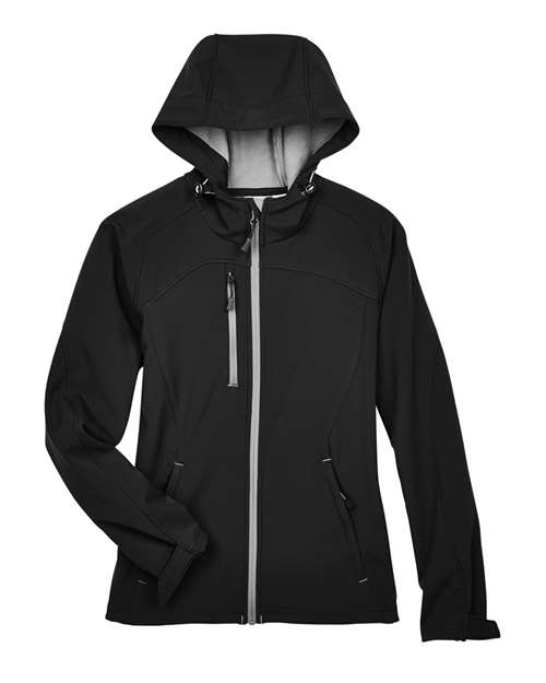 North End Women's Prospect Two-Layer Fleece Bonded Soft Shell Hooded Jacket 78166