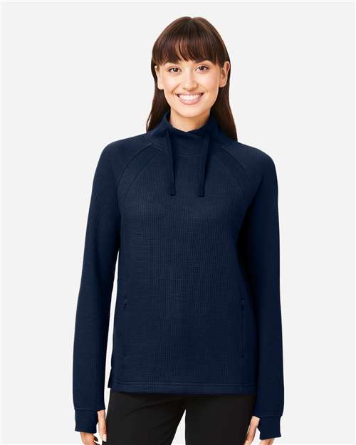 North End Women's Rhythm Waffle Cross-Neck Pullover NE200W