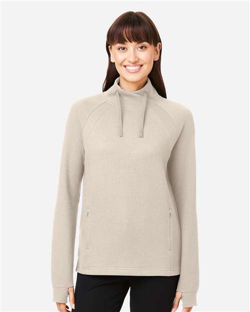 North End Women's Rhythm Waffle Cross-Neck Pullover NE200W