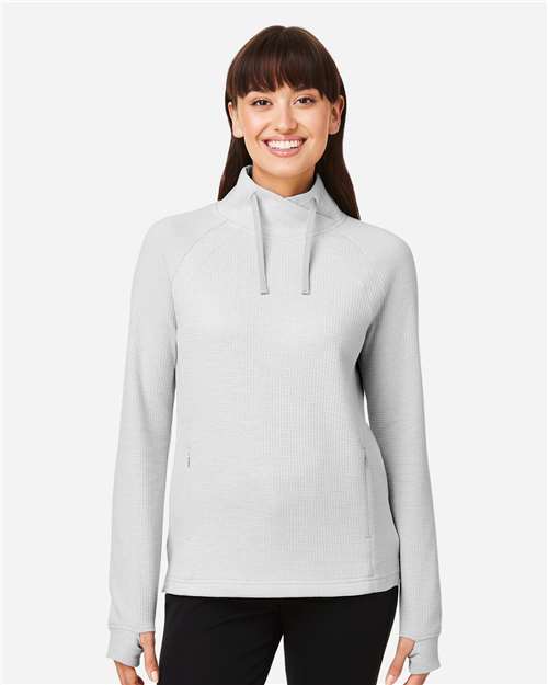 North End Women's Rhythm Waffle Cross-Neck Pullover NE200W