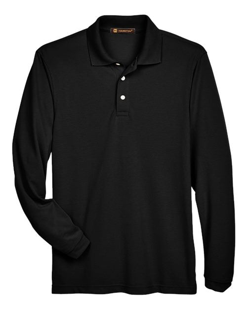 Harriton Men's Easy Blend™ Long Sleeve Polo M265L