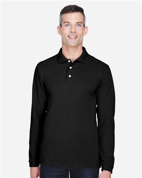 Harriton Men's Easy Blend™ Long Sleeve Polo M265L
