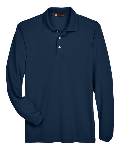 Harriton Men's Easy Blend™ Long Sleeve Polo M265L