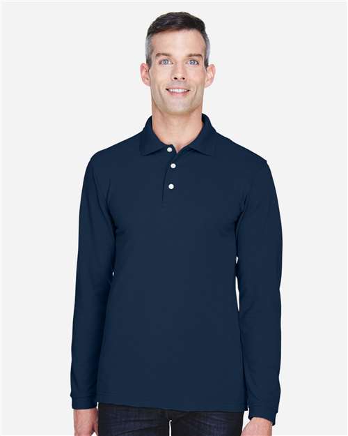 Harriton Men's Easy Blend™ Long Sleeve Polo M265L