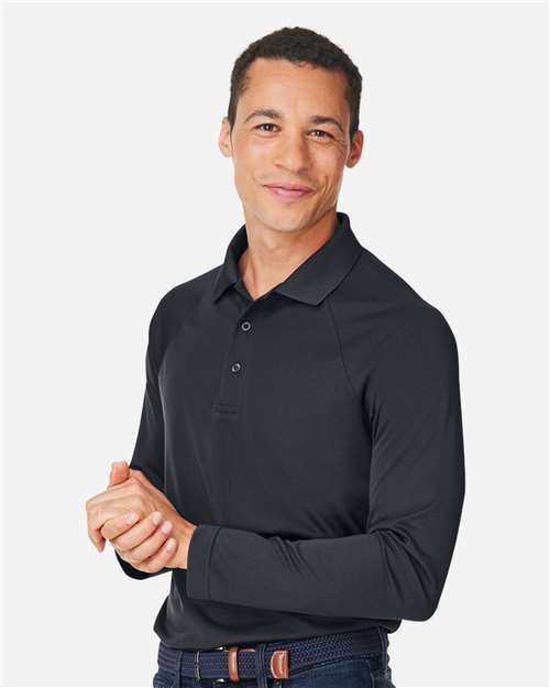 Harriton Men's Charge Snag and Soil Protect Long Sleeve Polo M208L