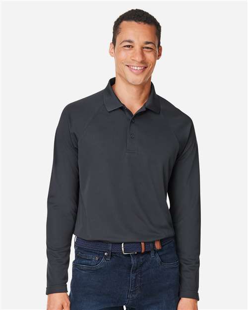 Harriton Men's Charge Snag and Soil Protect Long Sleeve Polo M208L