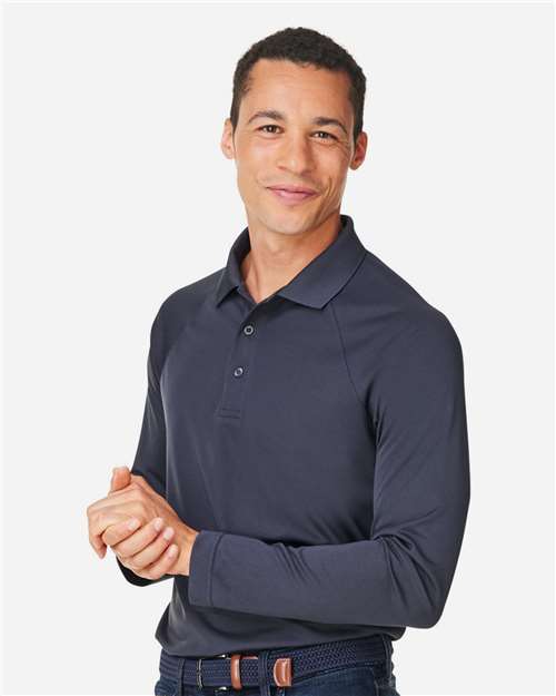Harriton Men's Charge Snag and Soil Protect Long Sleeve Polo M208L