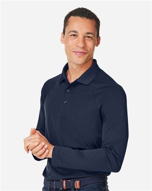 Harriton Men's Charge Snag and Soil Protect Long Sleeve Polo M208L