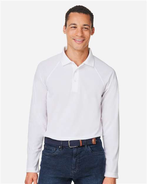 Harriton Men's Charge Snag and Soil Protect Long Sleeve Polo M208L