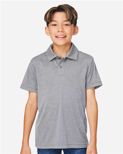 Team 365 Youth Zone Sonic Heather Performance Polo TT51HY