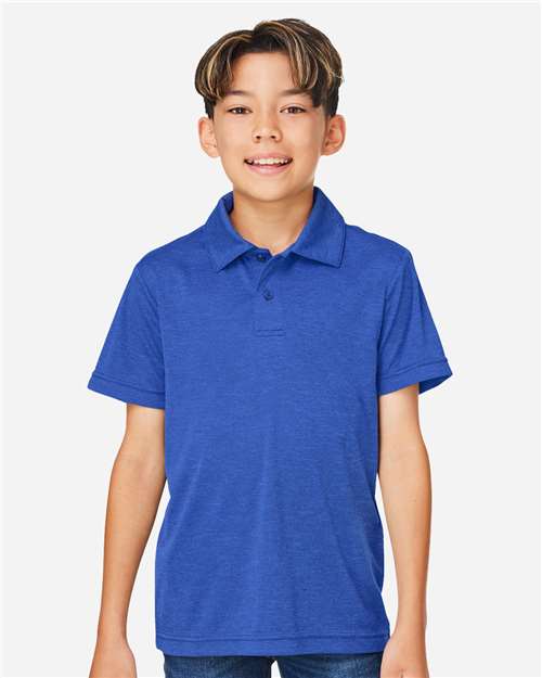 Team 365 Youth Zone Sonic Heather Performance Polo TT51HY