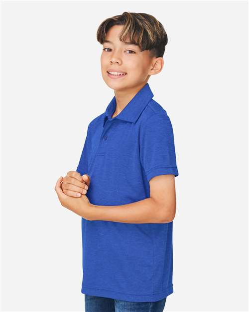 Team 365 Youth Zone Sonic Heather Performance Polo TT51HY