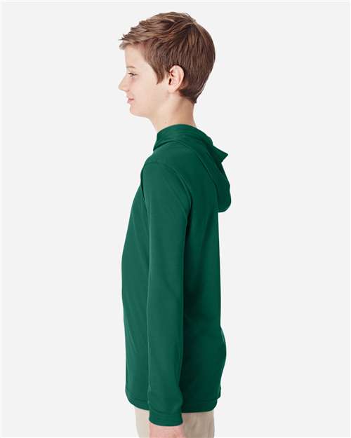 Team 365 Youth Zone Performance Hooded Long Sleeve T-Shirt TT41Y