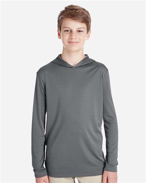 Team 365 Youth Zone Performance Hooded Long Sleeve T-Shirt TT41Y