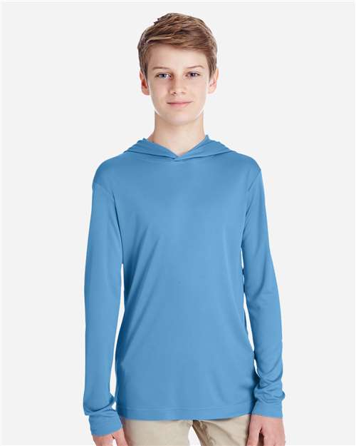 Team 365 Youth Zone Performance Hooded Long Sleeve T-Shirt TT41Y