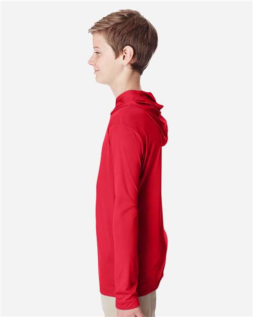 Team 365 Youth Zone Performance Hooded Long Sleeve T-Shirt TT41Y