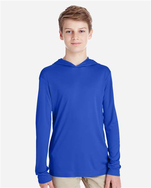 Team 365 Youth Zone Performance Hooded Long Sleeve T-Shirt TT41Y