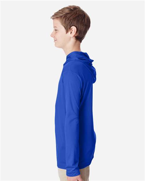 Team 365 Youth Zone Performance Hooded Long Sleeve T-Shirt TT41Y