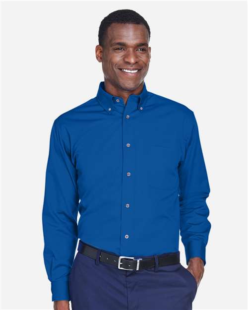 Harriton Men's Tall Easy Blend™ Twill Dress Shirt M500T