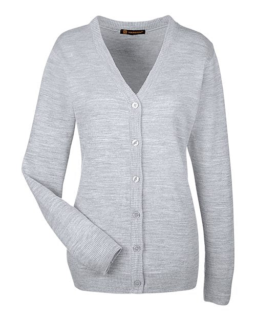 Harriton Women's Pilbloc V-Neck Button Cardigan Sweater M425W