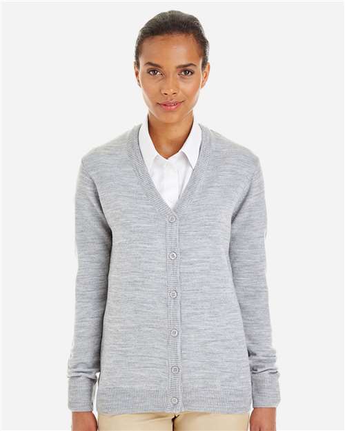 Harriton Women's Pilbloc V-Neck Button Cardigan Sweater M425W