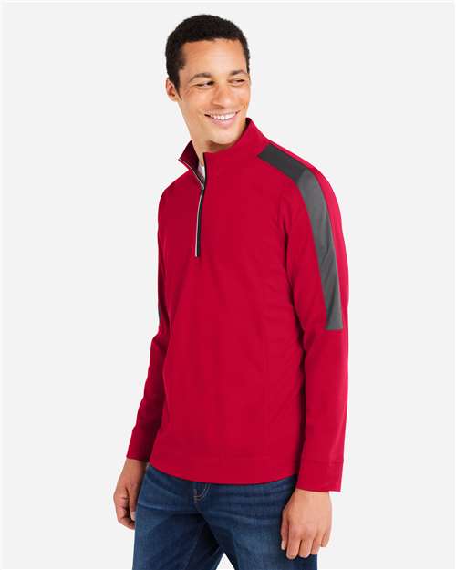 CORE365 Men's Market Snag Protect Mesh Colorblock Quarter-Zip Pullover CE404