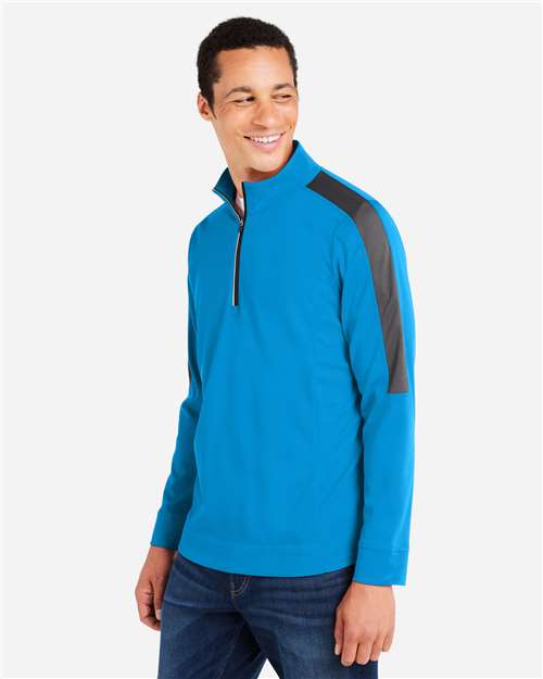 CORE365 Men's Market Snag Protect Mesh Colorblock Quarter-Zip Pullover CE404