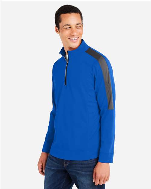 CORE365 Men's Market Snag Protect Mesh Colorblock Quarter-Zip Pullover CE404