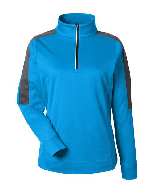 CORE365 Women's Market Snag Protect Mesh Colorblock Quarter-Zip Pullover CE404W