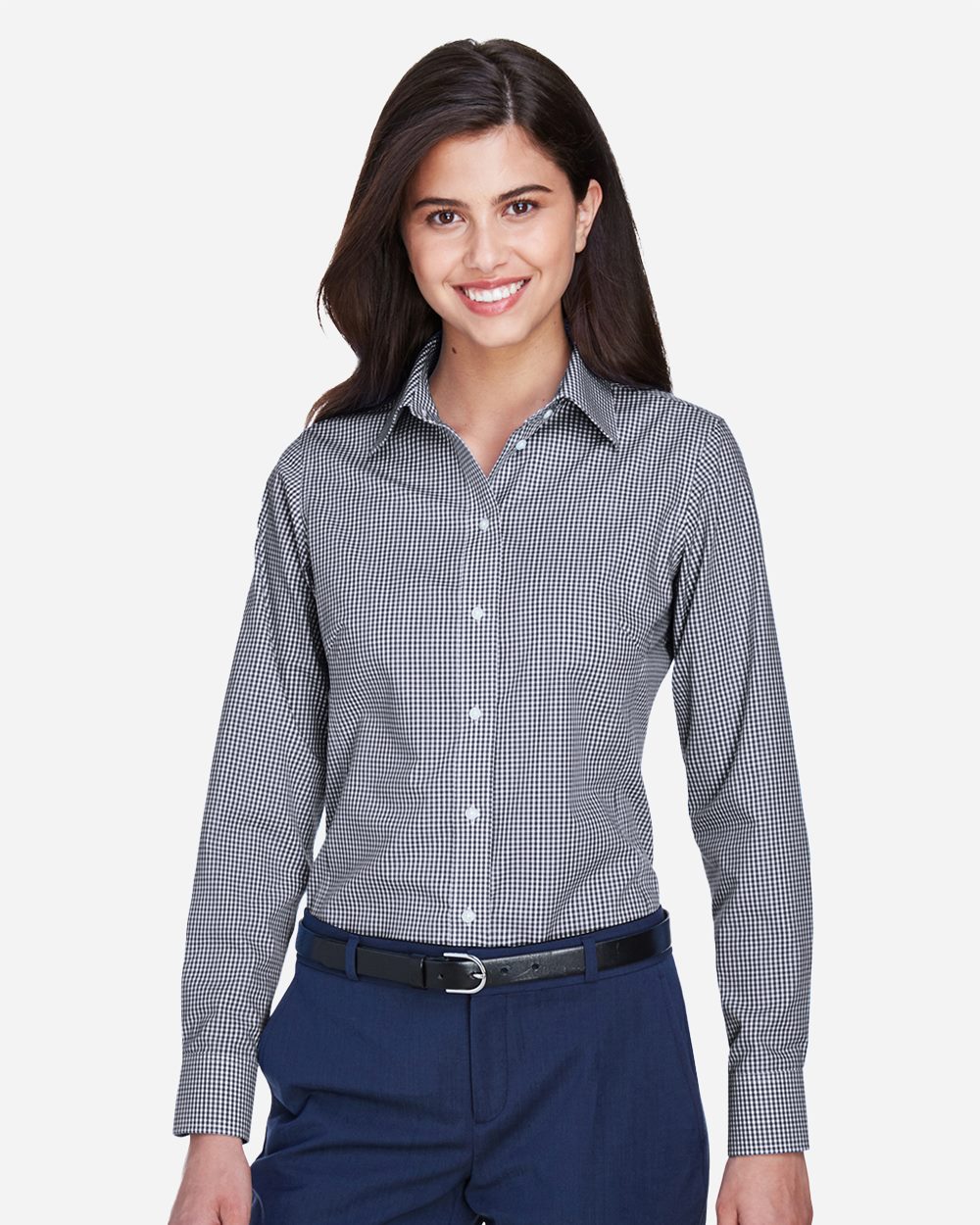 Devon & Jones Women's Crown Collection® Gingham Check Woven Dress Shirt D640W