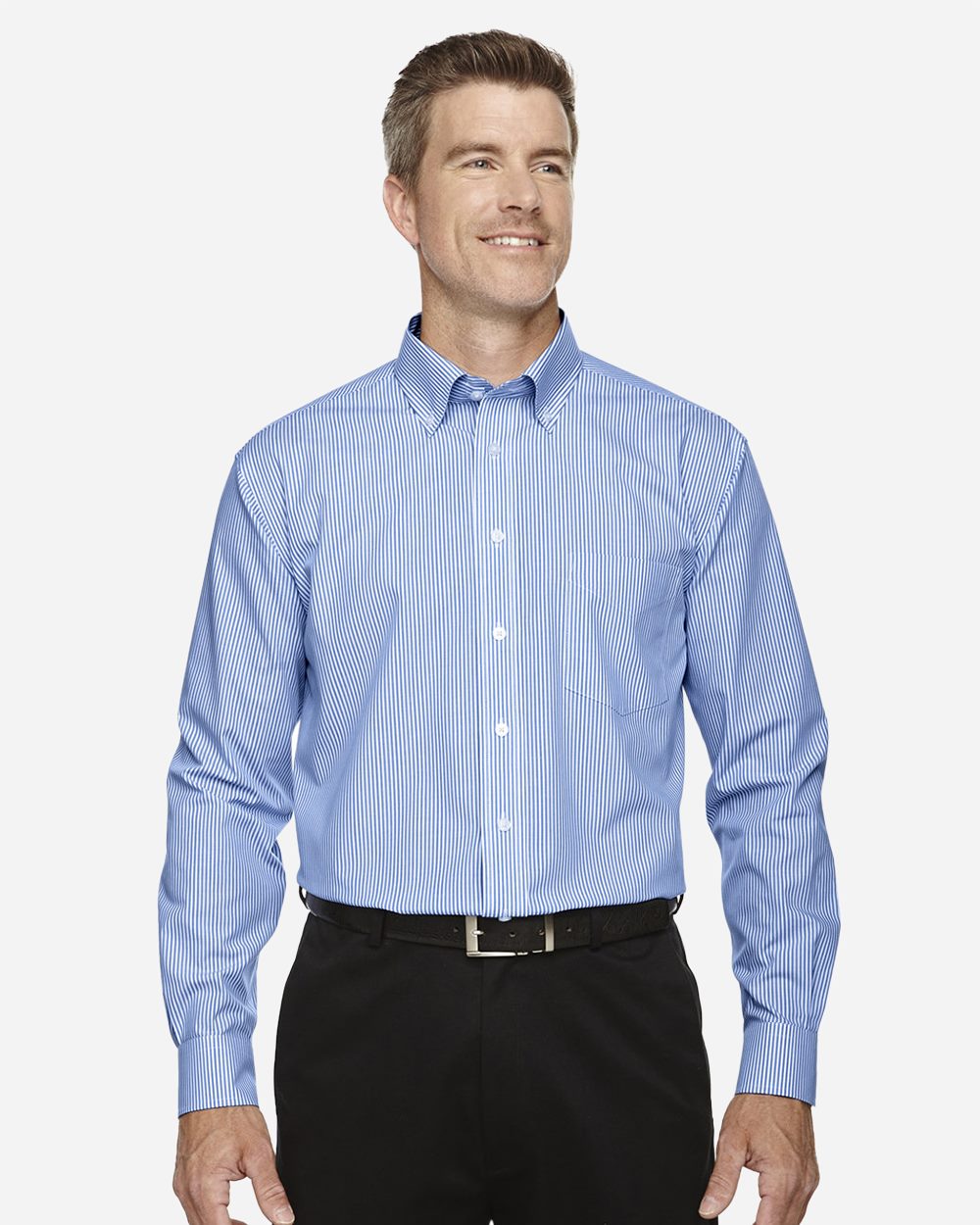 Devon & Jones Men's Crown Collection® Banker Stripe Woven Dress Shirt D645