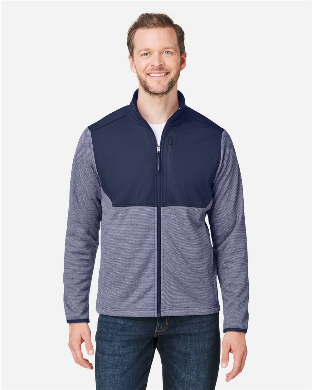 CORE365 Men's Venture Heathered Stripe Hybrid Jacket CE74