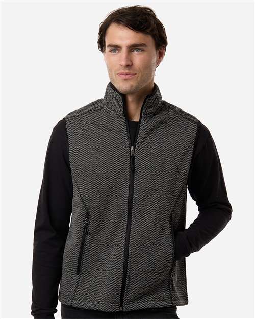 North End Men's Jasper Jacquard Fleece Vest NE731