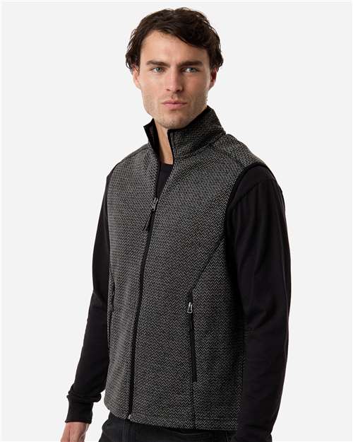 North End Men's Jasper Jacquard Fleece Vest NE731