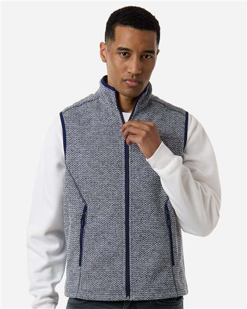 North End Men's Jasper Jacquard Fleece Vest NE731