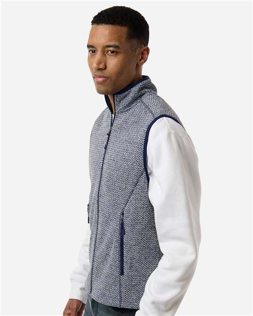 North End Men's Jasper Jacquard Fleece Vest NE731
